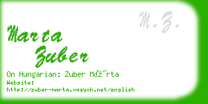 marta zuber business card